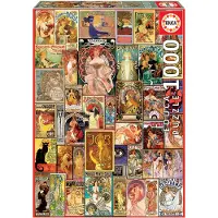 Educa Art Nouveau Poster Collage 1000p palapeli