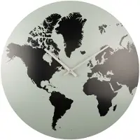 Karlsson World Map Metal Grayed Jade seinäkello KA5889GR