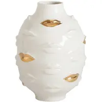 Jonathan Adler Gilded Muse Gala Round Vase - White - H:28CM