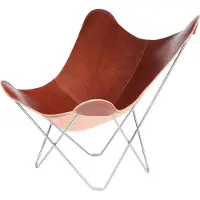 Cuero Design Pampa Mariposa Bf Chair Crude Oak/chrome - Nojatuolit Nahka Natural Ek - 1010602