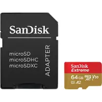 SanDisk Extreme microSDXC 64GB + SD Adp (SDSQXAH-064G-GN6MA)