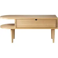 FDB Møbler F24 Radius penkki Oak nature lacquered 35x90 cm