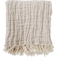 Garbo&Friends Mellow Blanket S, 110X110 Cm, Lin - Cream - 110X110CM