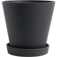 HAY Flowerpot ruukku ja lautanen, XL, musta