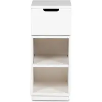 Mavis Aoko yöpöytä 72 cm 1 laatikko Valkolakka