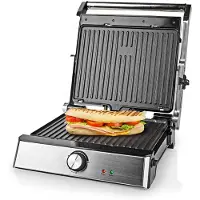 Nedis Pöytägrilli 2000 W 29 x 23 cm Säädettävä lämpötilan säätö Muovi / Ruostumaton Teräs