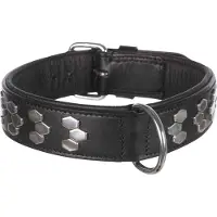 Trixie Active nahkainen kaulus metallireunuksella, M 38-45cm / 40 mm, musta
