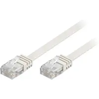 Deltaco – U/UTP Cat6 laitekaapeli, litteä, 7m, 250MHz, valkoinen (TP-67V-FL)