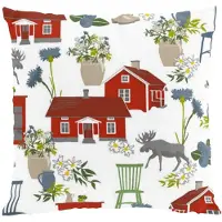 Arvidssons textil Strövtåg tyynyliina 47x47 cm Punainen