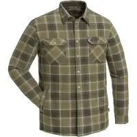 Pinewood Finnveden Checked Padded Overshirt - H.Olive/Terracotta (Size: Large)