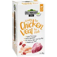 Greenwoods 24x85g Crazy for Chicken. Veal for real. kanafilee ja vasikka Joy kissanruoka