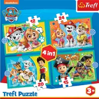 Trefl PAW PATROL palapelisetti 4 in 1 Ryhmä Hau