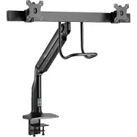 Hagor gas lift arm dual desk mount for two 17-32 inch VESA monitors 75x75 and 100x100 black (8703)