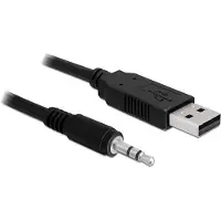 DeLOCK USB 2.0/3.5 mm 1.8m, 3.5mm, Uros, USB, Uros, 1,8 m, Musta (83115)