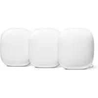 Google Nest WiFi Pro -mesh WiFi -järjestelmä, Wi-Fi 6E, Tri-band, 3 kpl, valkoinen