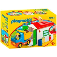 Playmobil 1.2.3 Kuorma-auto Täytettävällä Muotoilulajittelutallilla Leikkisetti