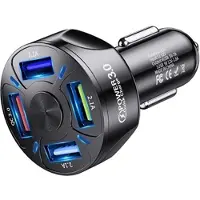 Mtp Products QC3.0 Nopea Autolaturi BK-358 - 4 x USB - Musta