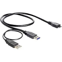 DeLOCK – USB 5 Gbps Cable Type-A male + USB Type-A male to USB 5 Gbps Type Micro-B male 60 cm (82909)