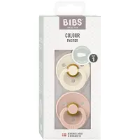 BIBS Colour Size 1: Symmetrical 0-6 months tutti Ivory / Blush 2 kpl