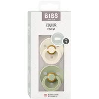 BIBS Colour Tutit 2-pack Luonnonkumi Koko 1, Ivory/Sage
