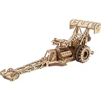 Ugears Top Fuel Dragster Wooden Mechanical Model Kultainen