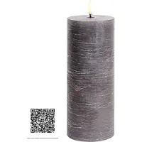 Uyuni Lighting Pillar LED-kynttilä 7,8x20 cm Harmaa