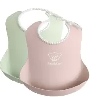 BabyBjörn ruokalappu pieni 2 kpl Powder Green/Powder Pink