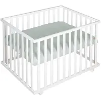 Roba Playpen 75 X 100 Style With Mattress - White - 75X 100CM