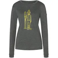 Super.natural Women's Skianto Long Sleeve Pirate Grey Melange/Gold Kerrasto yläosat XS