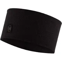 Buff Merino Wide Headband Solid Black One Size