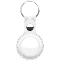 KEYBUDZ AirTag Keyring - protective leather case for AirTag 2- pack (white)