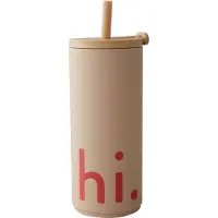 Design Letters Travel Life -termospullo pillillä 50 cl Hi-beige