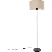 QAZQA Lattiavalaisin musta varjostimella vaaleanruskea 50 cm - Simplo