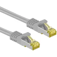 Goobay RJ45 patchkabel S/FTP (PiMF), 500 MHz, med CAT 7 råkabel, Grå, 15 m