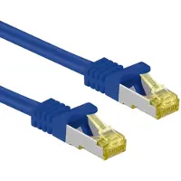 Goobay RJ45 välijohto CAT 6A S/FTP (PiMF), 500 MHz, CAT 7 raakakaapelilla, sininen
