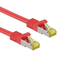 Goobay RJ45 välijohto CAT 6A S/FTP (PiMF), 500 MHz, CAT 7 raakakaapelilla, punainen