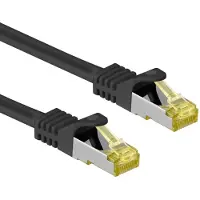 Goobay RJ45 välijohto CAT 6A S/FTP (PiMF), 500 MHz, CAT 7 raakakaapelilla, musta