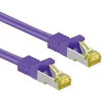Pro RJ45 patchkabel S/FTP (PiMF), 500 MHz, med CAT 7 råkabel, Violett, 7,5 m