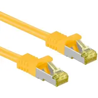 Goobay RJ45 välijohto CAT 6A S/FTP (PiMF), 500 MHz, CAT 7 raakakaapelilla, keltainen