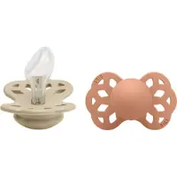 BIBS Infinity Tutit 2-pack Silikoni Koko 2 Anatominen, Vanilla/Peach