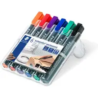 Staedtler Lumocolor, Taltan pää, Musta, Sininen, Vihreä, Punainen, Violetti, Keltainen, Polypropeeni (PP), 2 mm, 5 mm, 6 kpl
