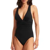 Seafolly S.collective Cross Back One Piece - Black - 34