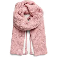 Superdry for woman. W9310053A Pink cable knit scarf (OSFA), Casual, Classic, Polyester