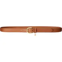 Ralph Lauren Charm Crosshatch Leather Belt - Brown - XL