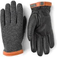 Hestra Deerskin Wool Tricot Black/Black - Black - 11