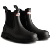 Hunter for woman. WFS1018RMA Commando Chelsea ankle boots black (37), Flat, None, Casual