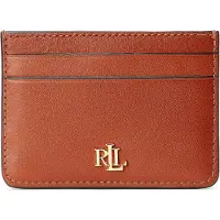 Lauren Accesorios for woman. 432876732002 Brown leather card holder (OSFA), Casual, Classic