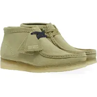 Clarks for man. 26155520 Wallabee beige leather ankle boots (38), 1 to 3 cm, Suede, Laces, Casual