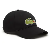 Lacoste Cotton Twill Cap With Crocodile Badge - Black - ONE SIZE