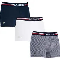Lacoste for man. 5H3413_525 Pack of 3 Boxers Courst navy, white (M), Casual, Cotton, Elastane